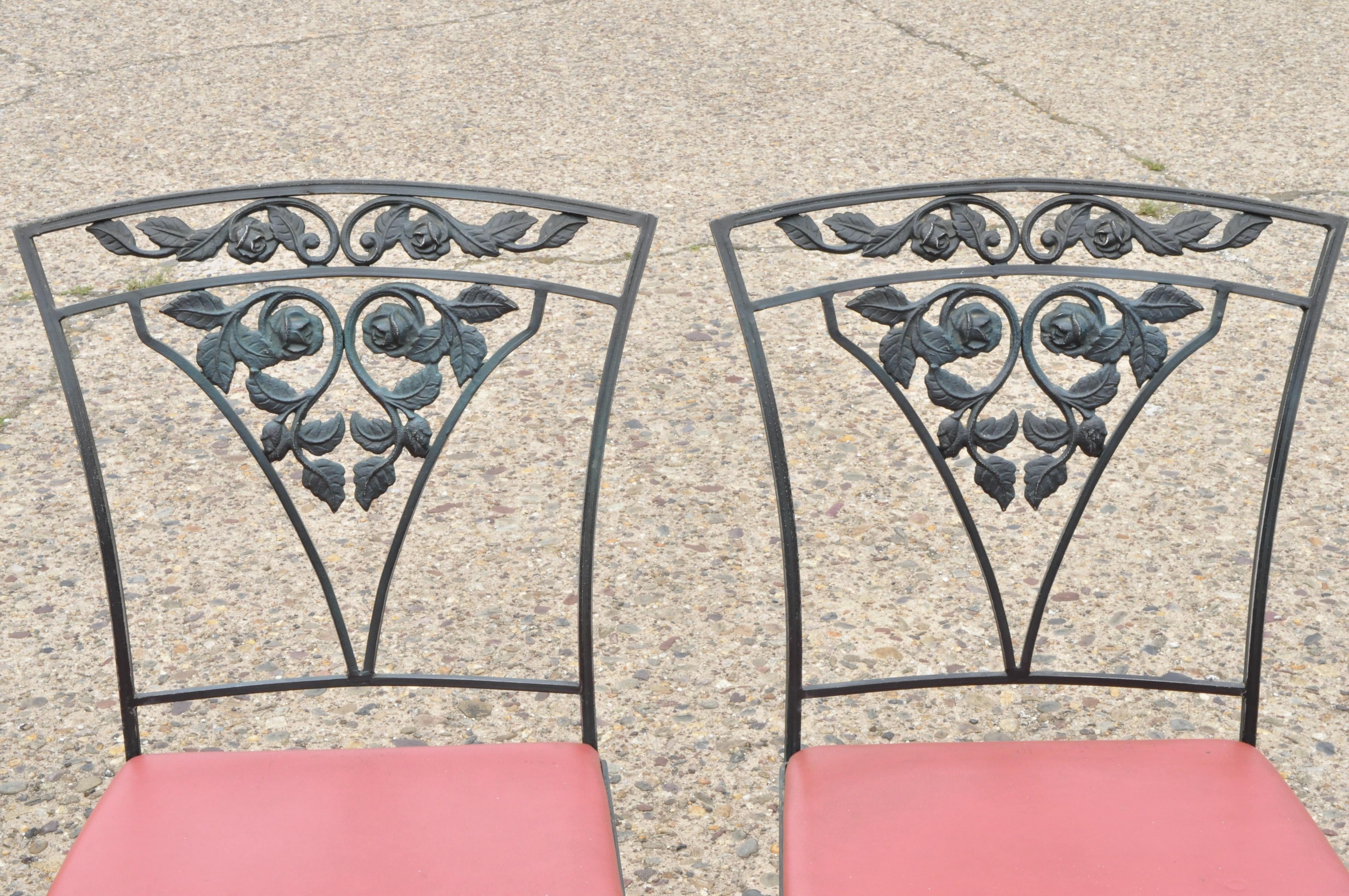 Verre Ensemble de 4 chaises et table carrée de salle à manger de jardin Chantilly Rose Green de Woodard