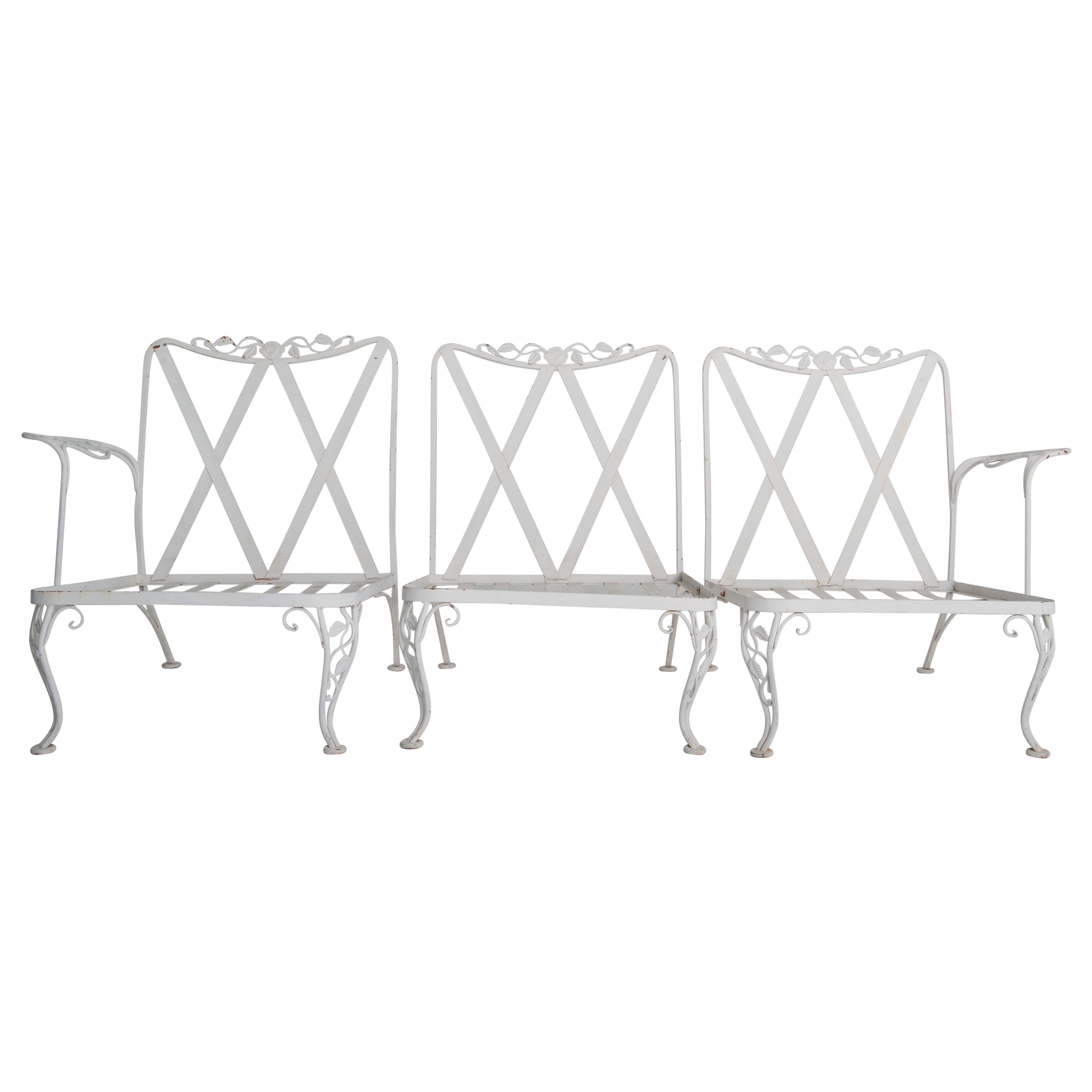 Woodard Chantilly Rose Wrought Iron Sectional Sofa