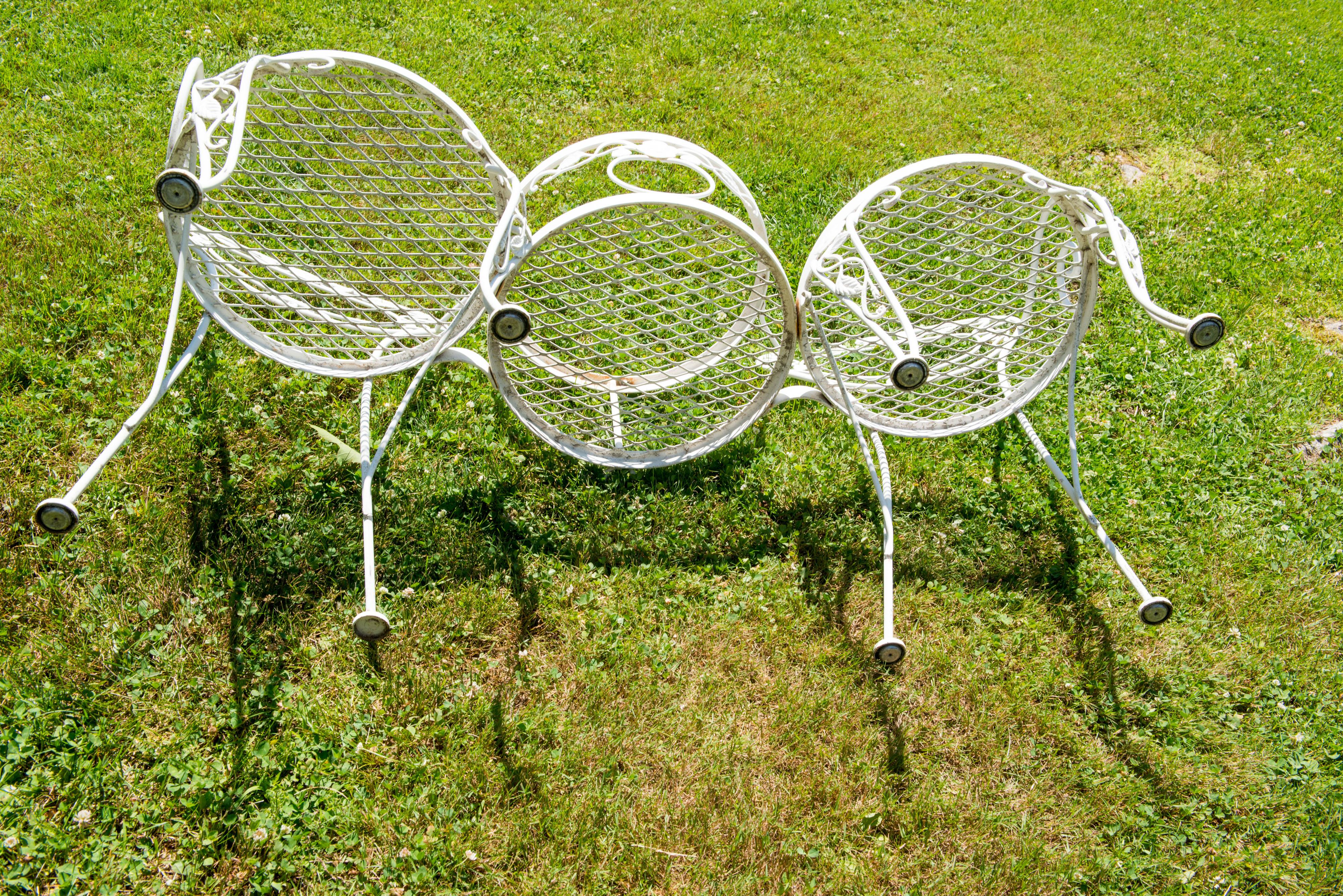 Woodard Chantilly Rose Hierro Forjado Tete a Tete, Pareja Sillones en venta 6