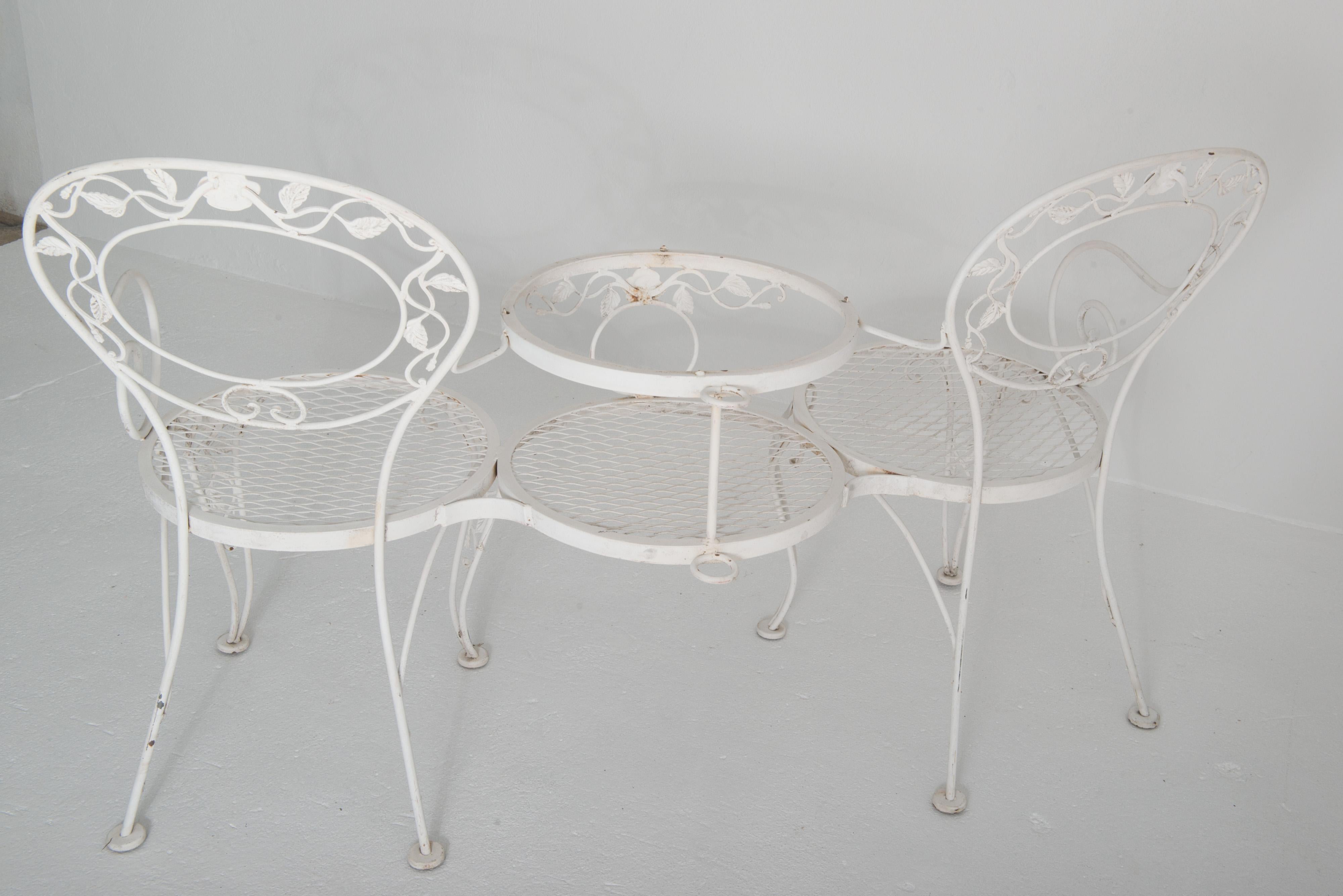 Woodard Chantilly Rose Hierro Forjado Tete a Tete, Pareja Sillones en venta 2