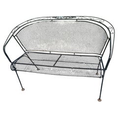 Woodard Grapevine Barrel Back Wrought Iron Bench Loveseat Grape Pattern