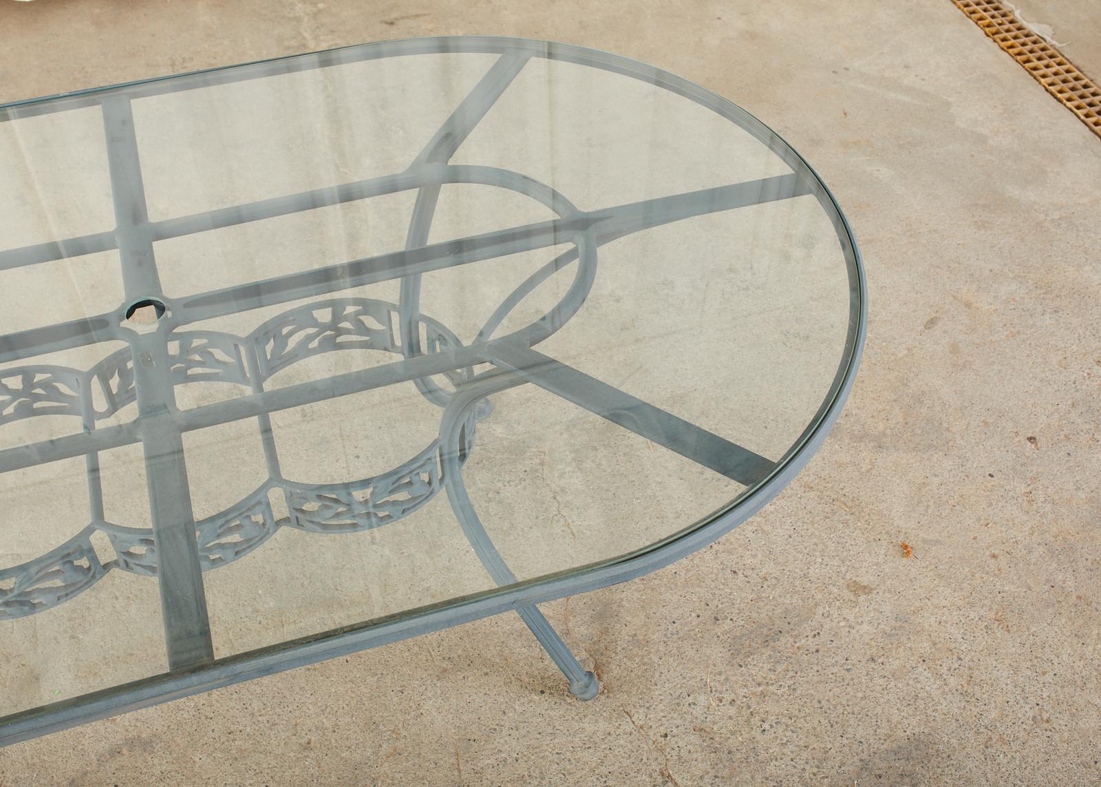Glass Woodard Heritage Tree of Life Aluminum Garden Dining Set