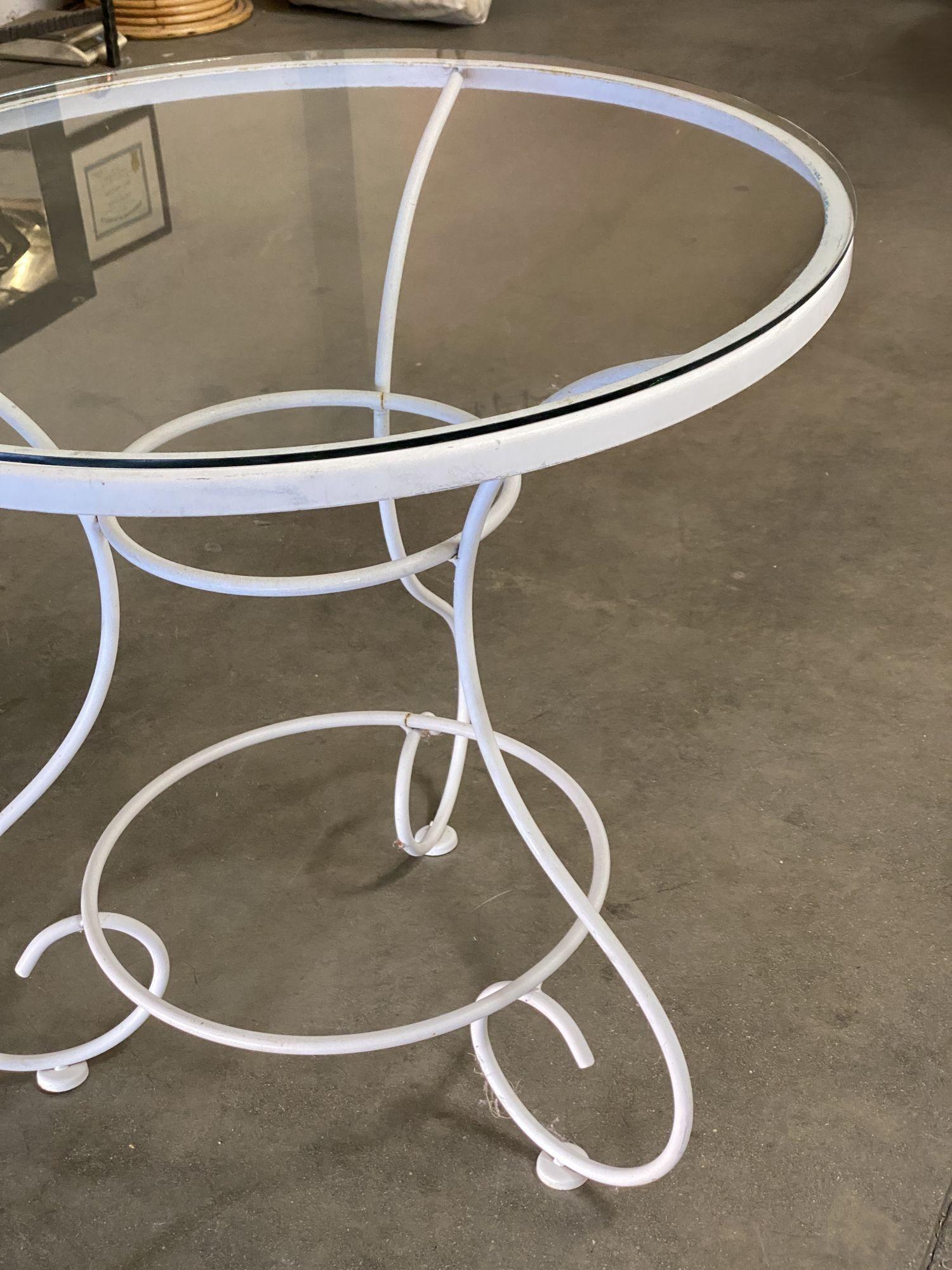 Woodard Iron Patio/Outdoor Table & Chairs Bistro Patio Set 3