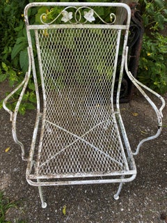 Woodard Maple Leaf Wrought Iron Arm Chairs Set of 4