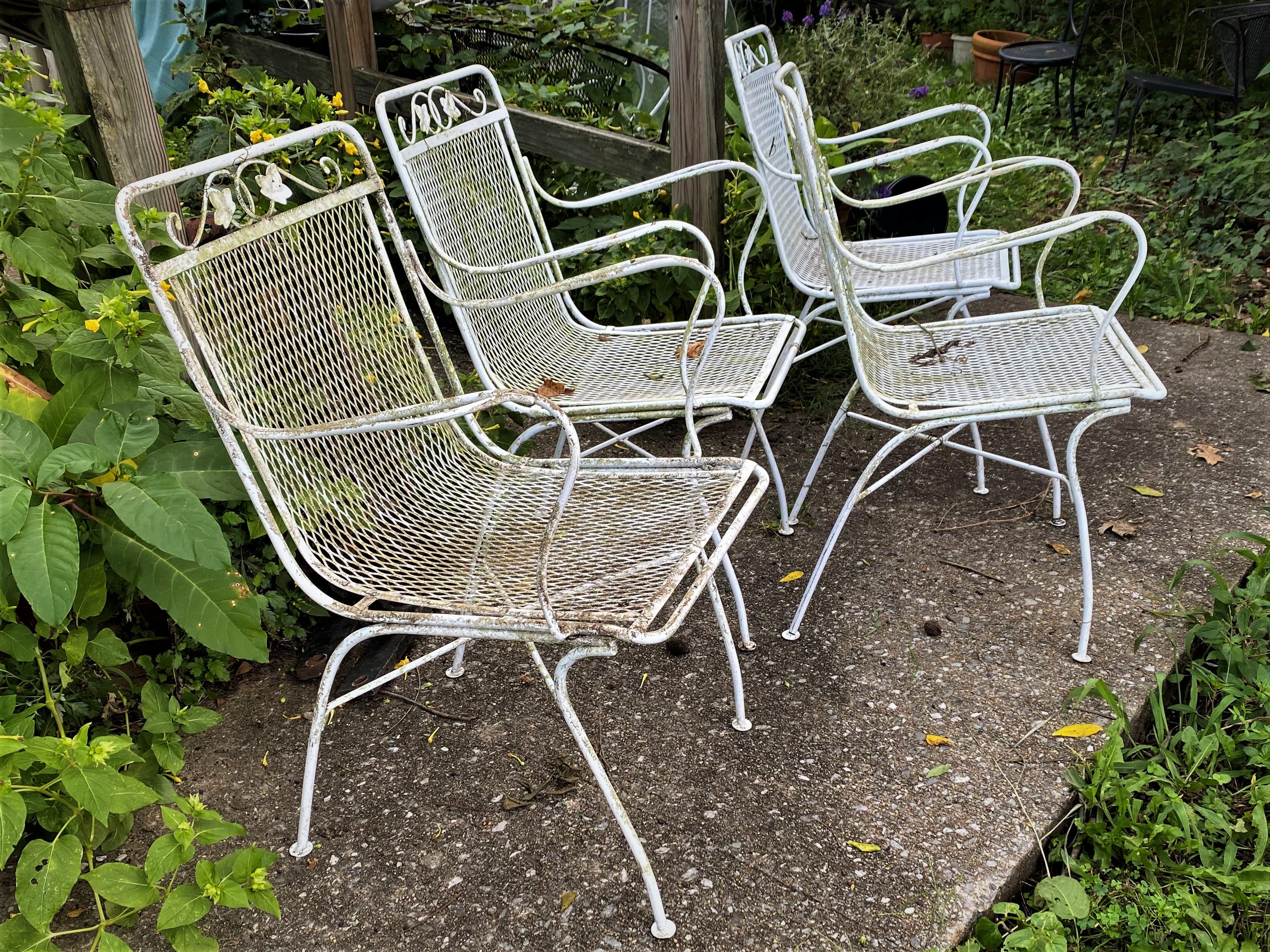 Woodard Maple Leaf Fauteuils en fer forgé Lot de 4 en vente 1