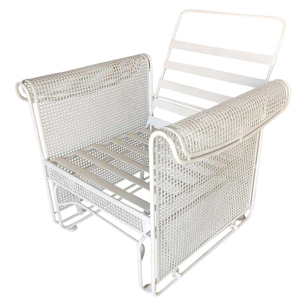 Woodard Mesh Outdoor/Patio Side Glider Rocking Lounge Chair at 1stDibs