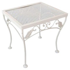 Vintage Woodard Mesh Steel Outdoor Patio Side Table