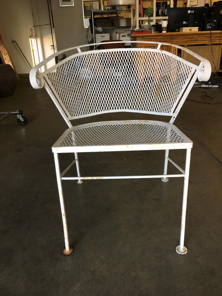 Woodard Midcentury Steel Outdoor/Patio Dining Table Set with Four