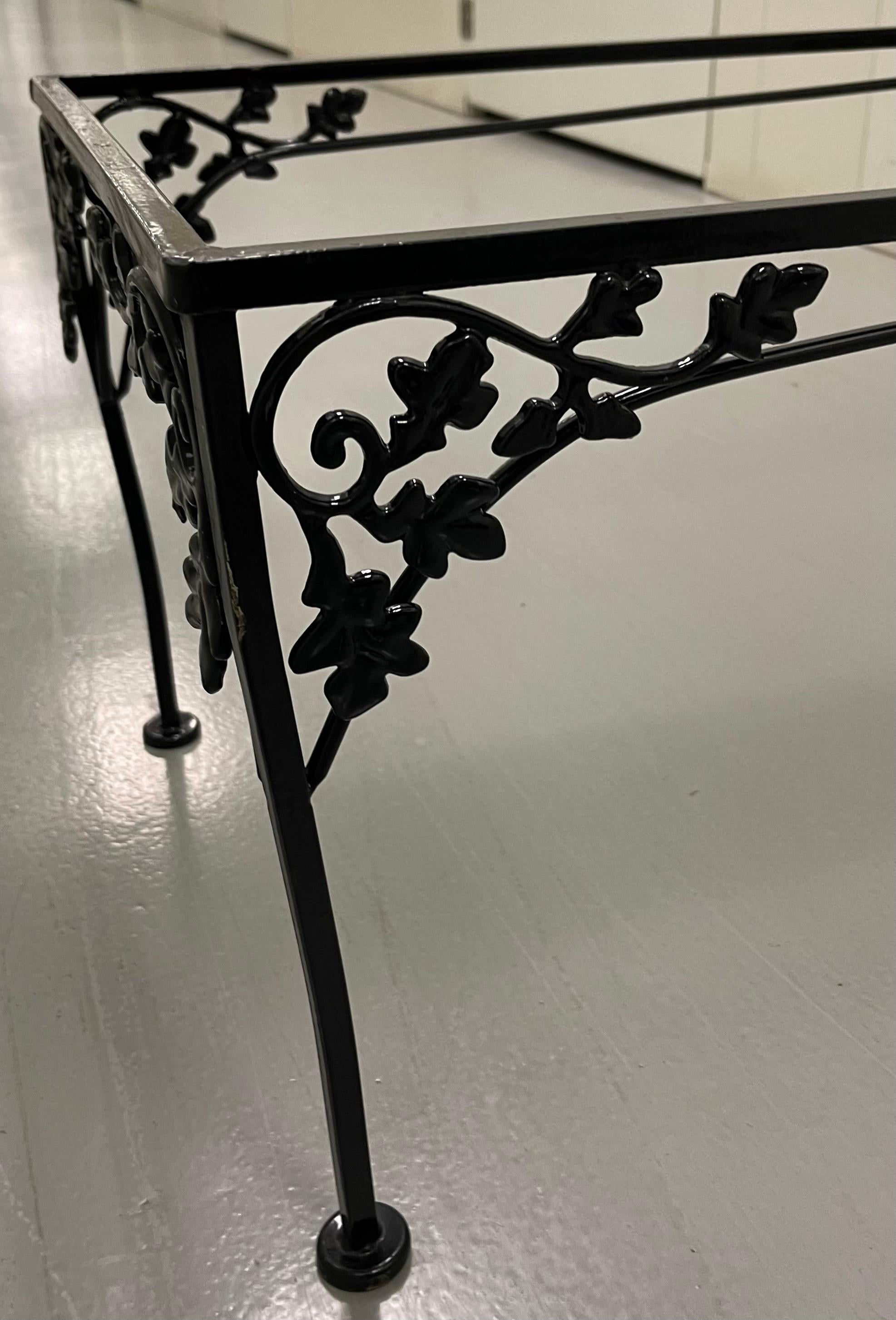 Painted Woodard Orleans Black Wrought Iron Coffee Table
