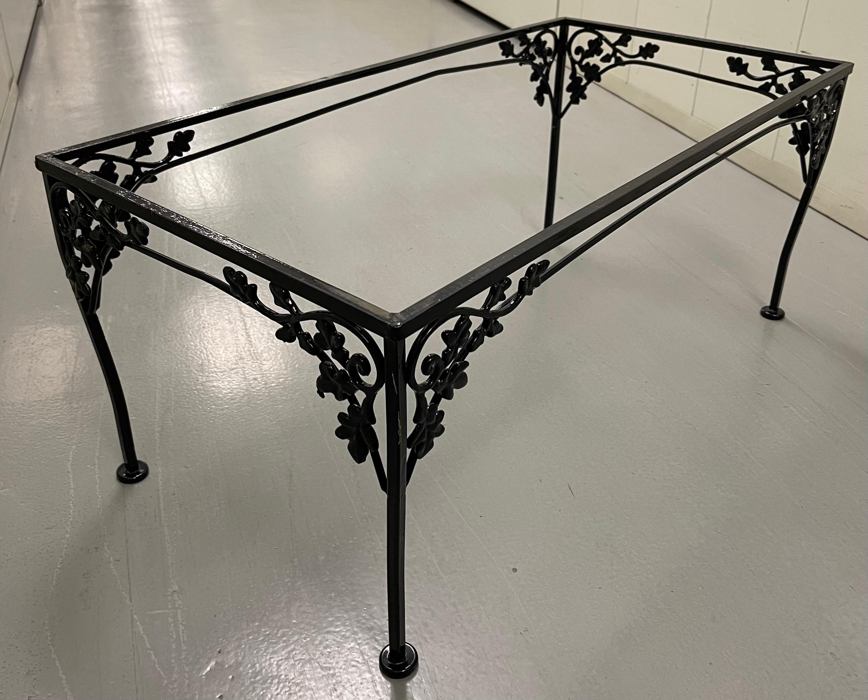 Woodard Orleans Black Wrought Iron Coffee Table In Good Condition In Stamford, CT