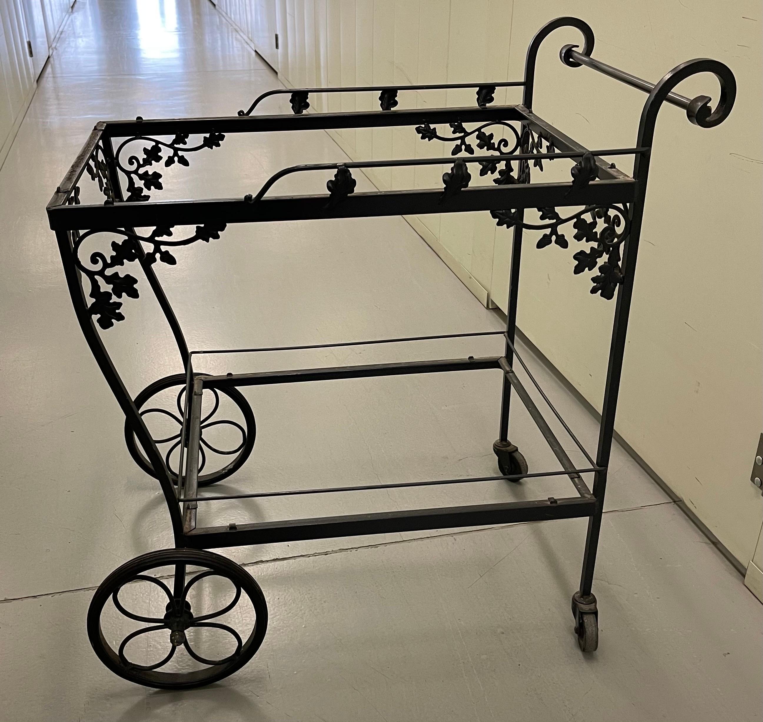 American Woodard Orleans Wrought Iron Tea Cart or Bar Cart