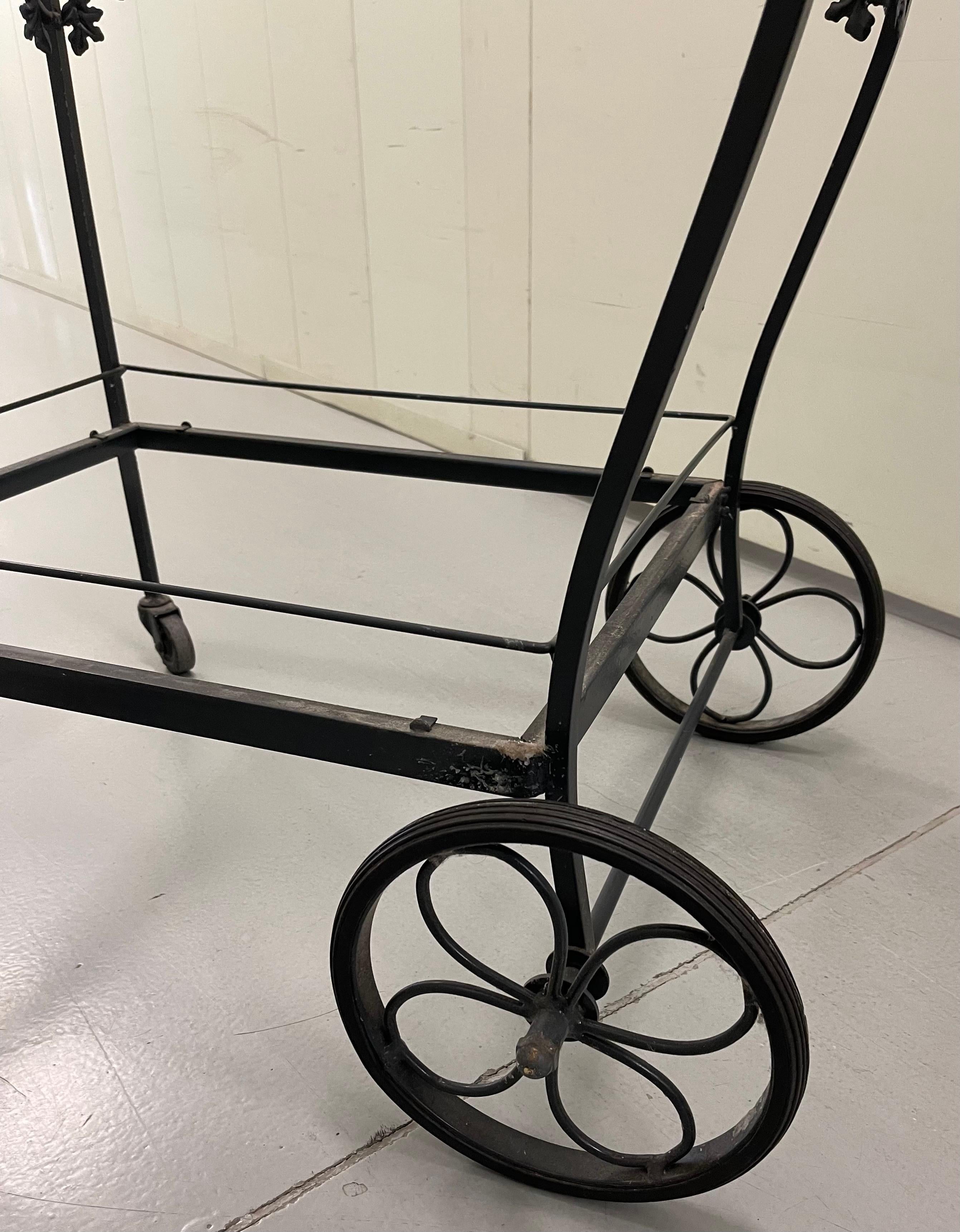 Woodard Orleans Wrought Iron Tea Cart or Bar Cart 1