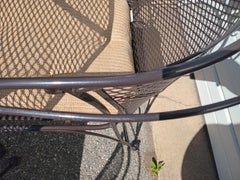 Woodard Outdoor Iron Dining Table and 6 Chairs Curved Back Chairs