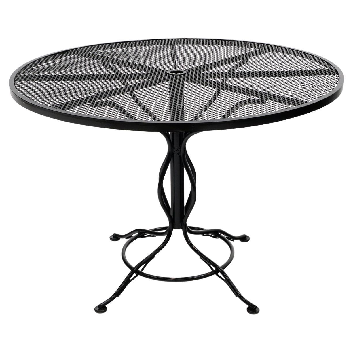 Woodard Outdoor / Patio Dining Table, Professionally Restored in Gloss Black