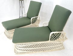 Woodard Pair Mid Century Modern Spun Fiberglass Outdoor Chaise Lounge Chairs
