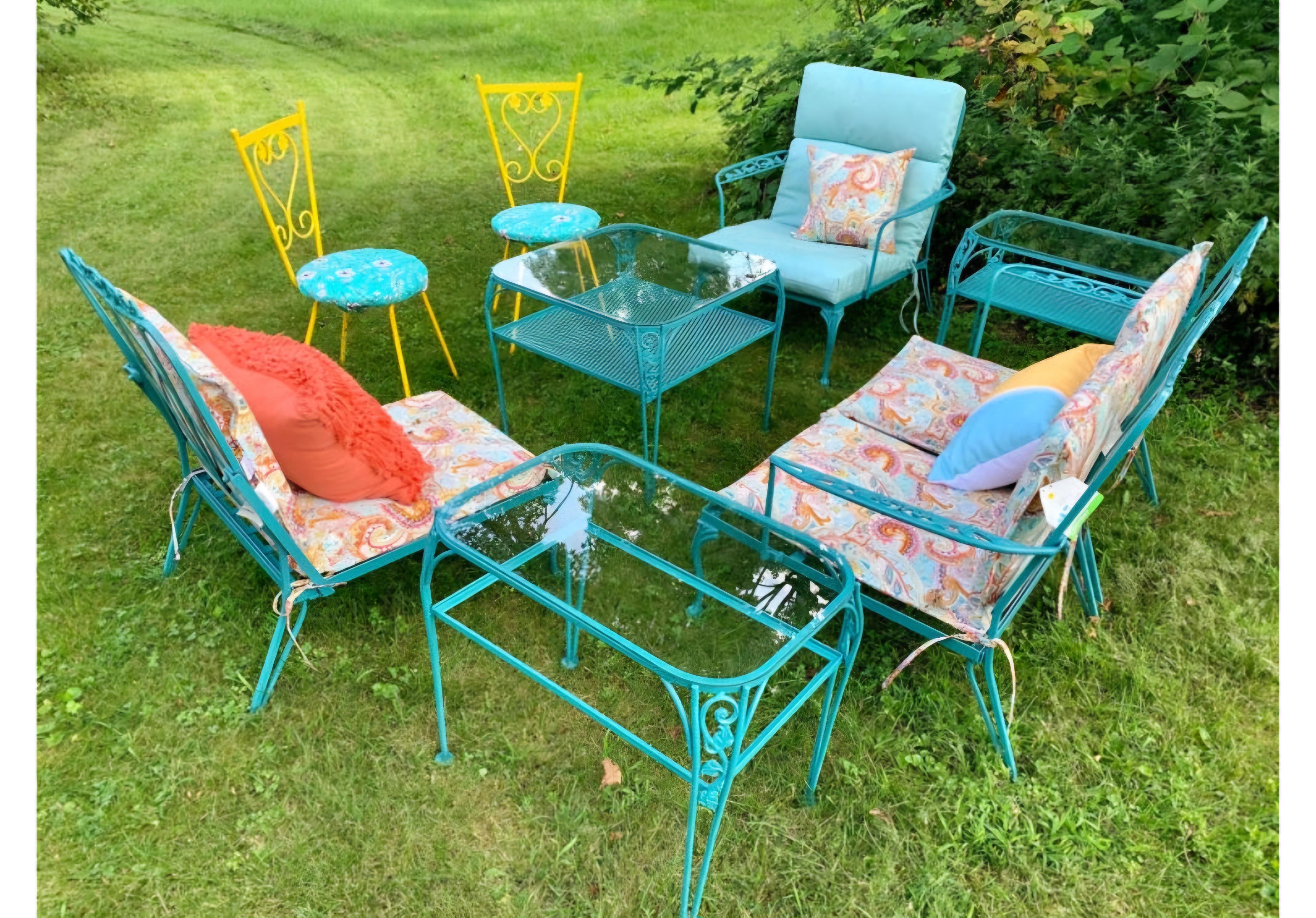 Métal Sièges de terrasse Woodard en vente