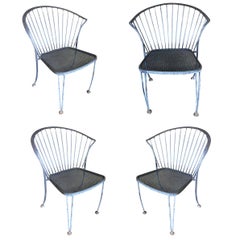 Vintage Woodard Pinecrest Iron Patio/Outdoor Lounge Chair, Set of Four