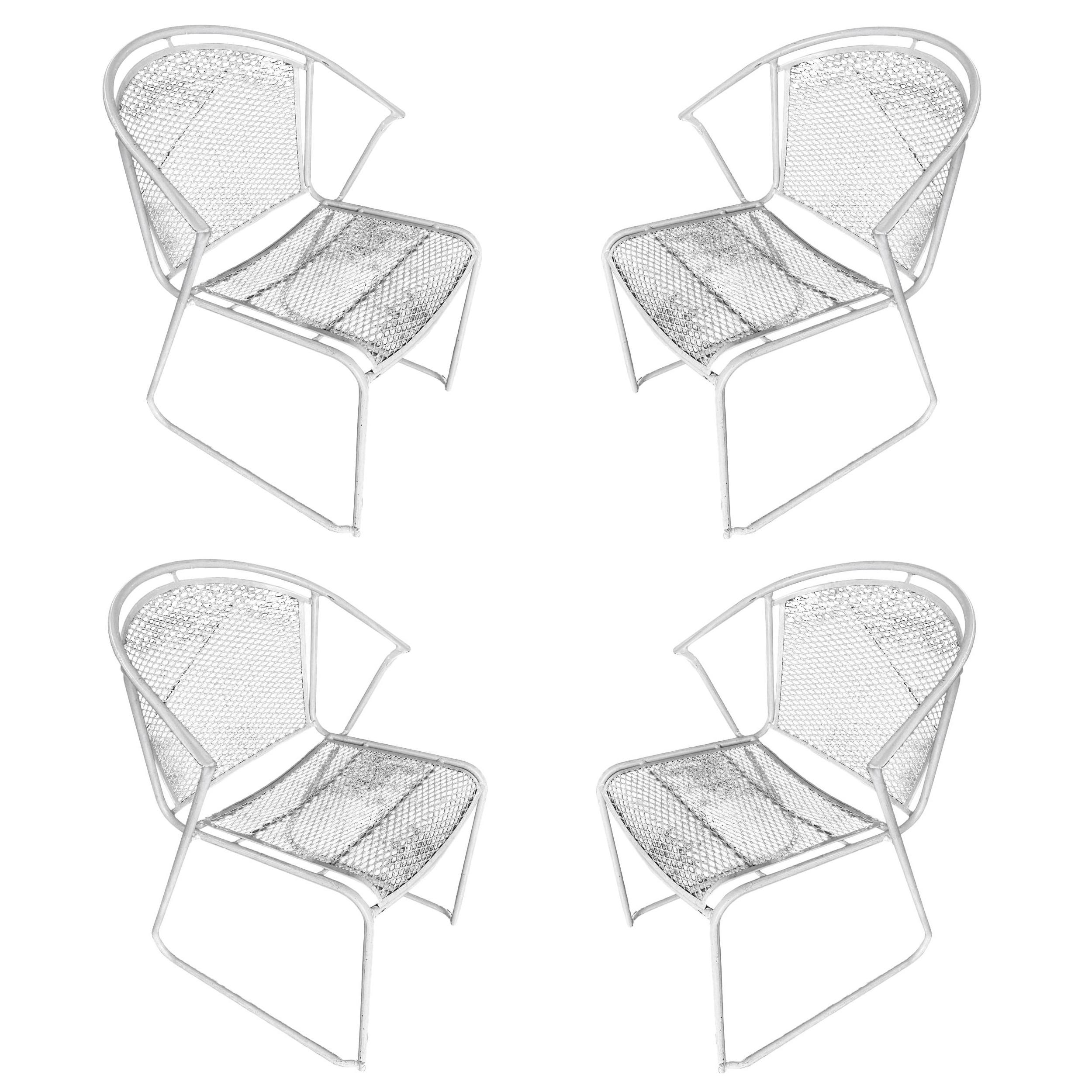 Woodard Pinecrest Mesh Iron Patio/Outdoor Lounge Chair, Set of Four