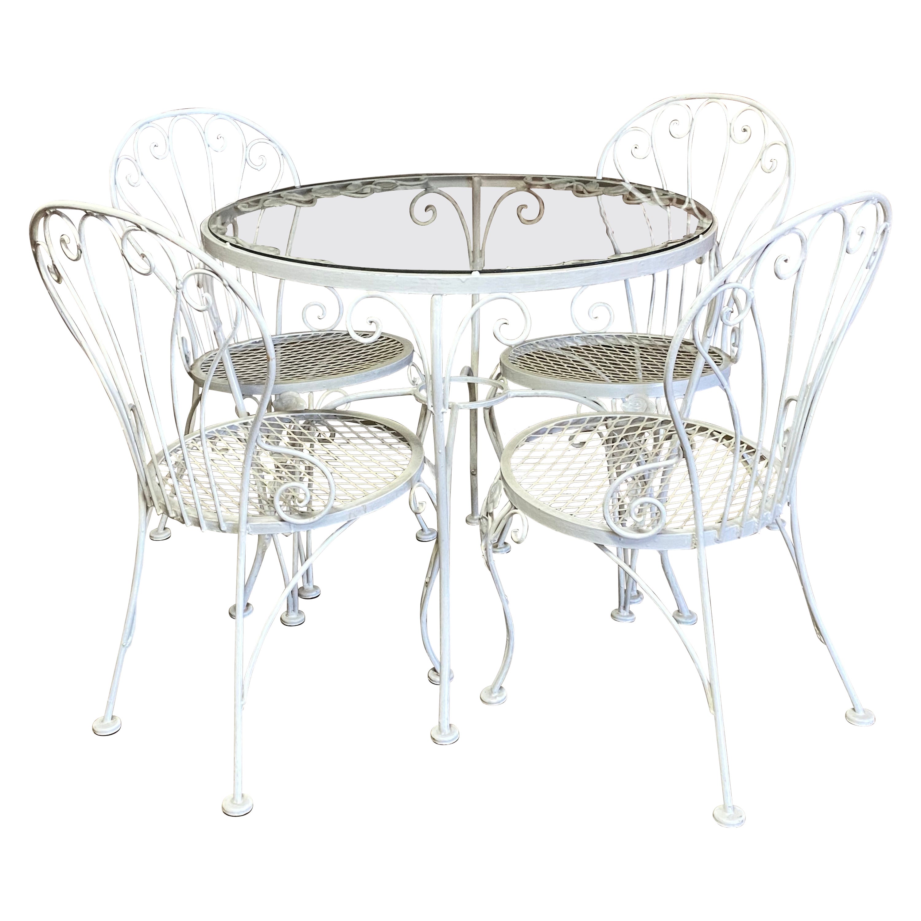 Woodard Scroll and Floral Table and Chairs