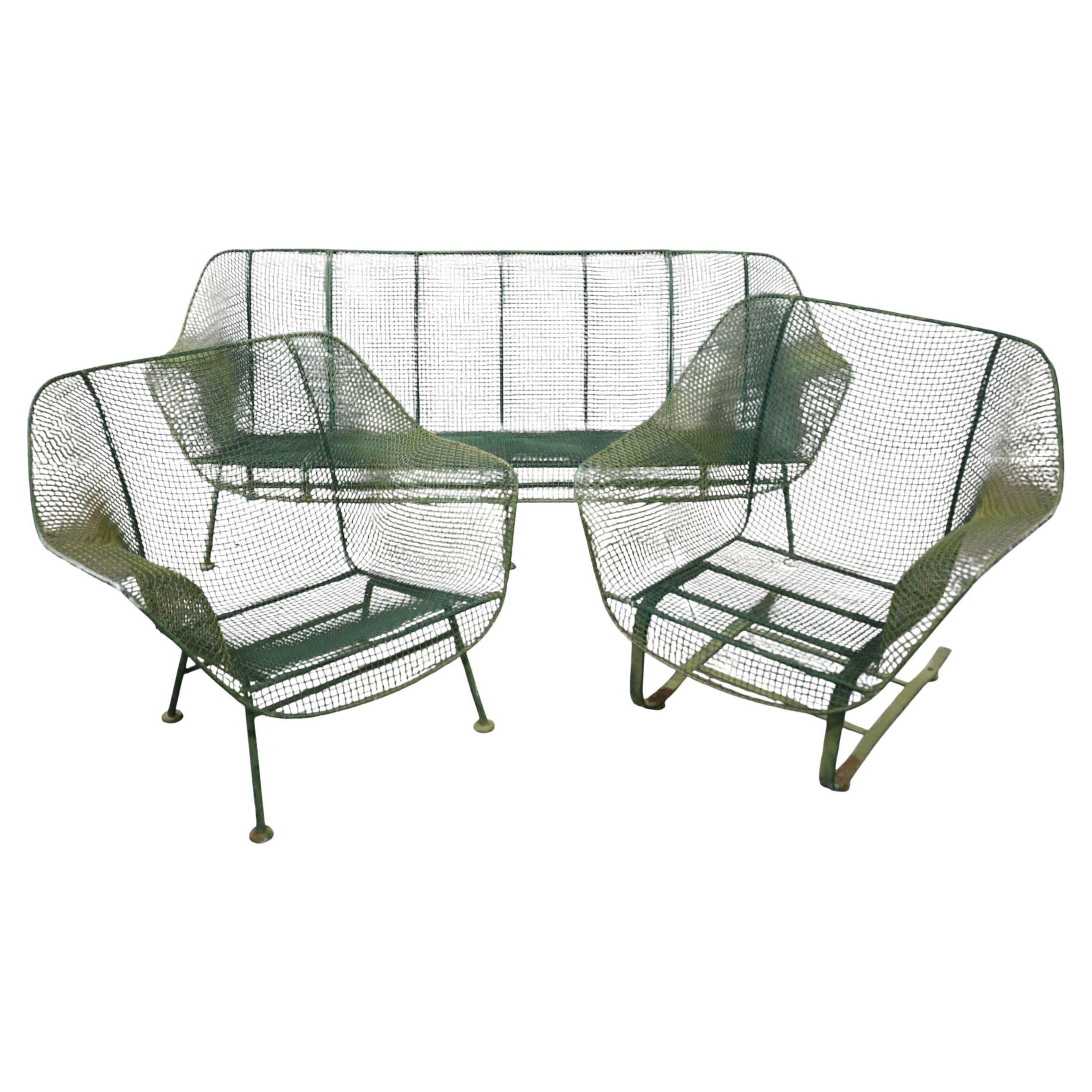 Woodard Sculptura 3 Piece Wire Set in Wonderful Greene 
Greene Faded Paint in vendita