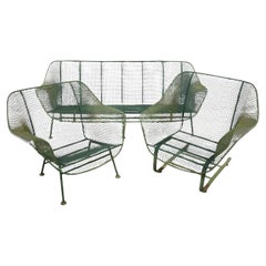 Woodard Sculptura 3 Piece Wire Set in Wonderful Green Faded Paint