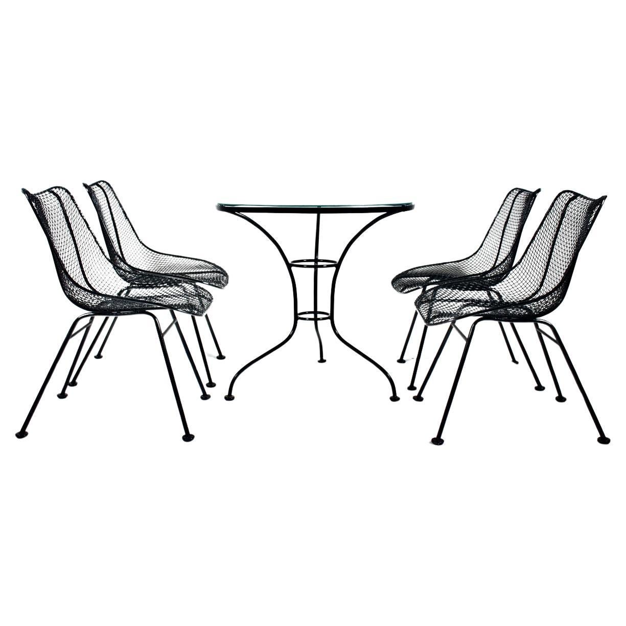 Depression Era Bentwood Cafe Bistro Table and Four Chairs at 1stDibs