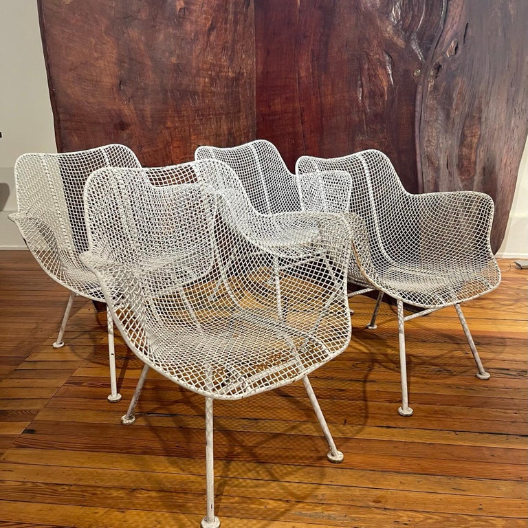 Woodard Sculptura Chairs with Armrest and Cushion For Sale at 1stDibs
