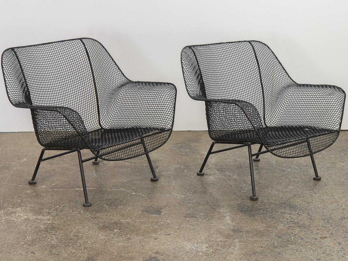 Mid-Century Modern Woodard Sculptura Garden Lounge Chairs For Sale