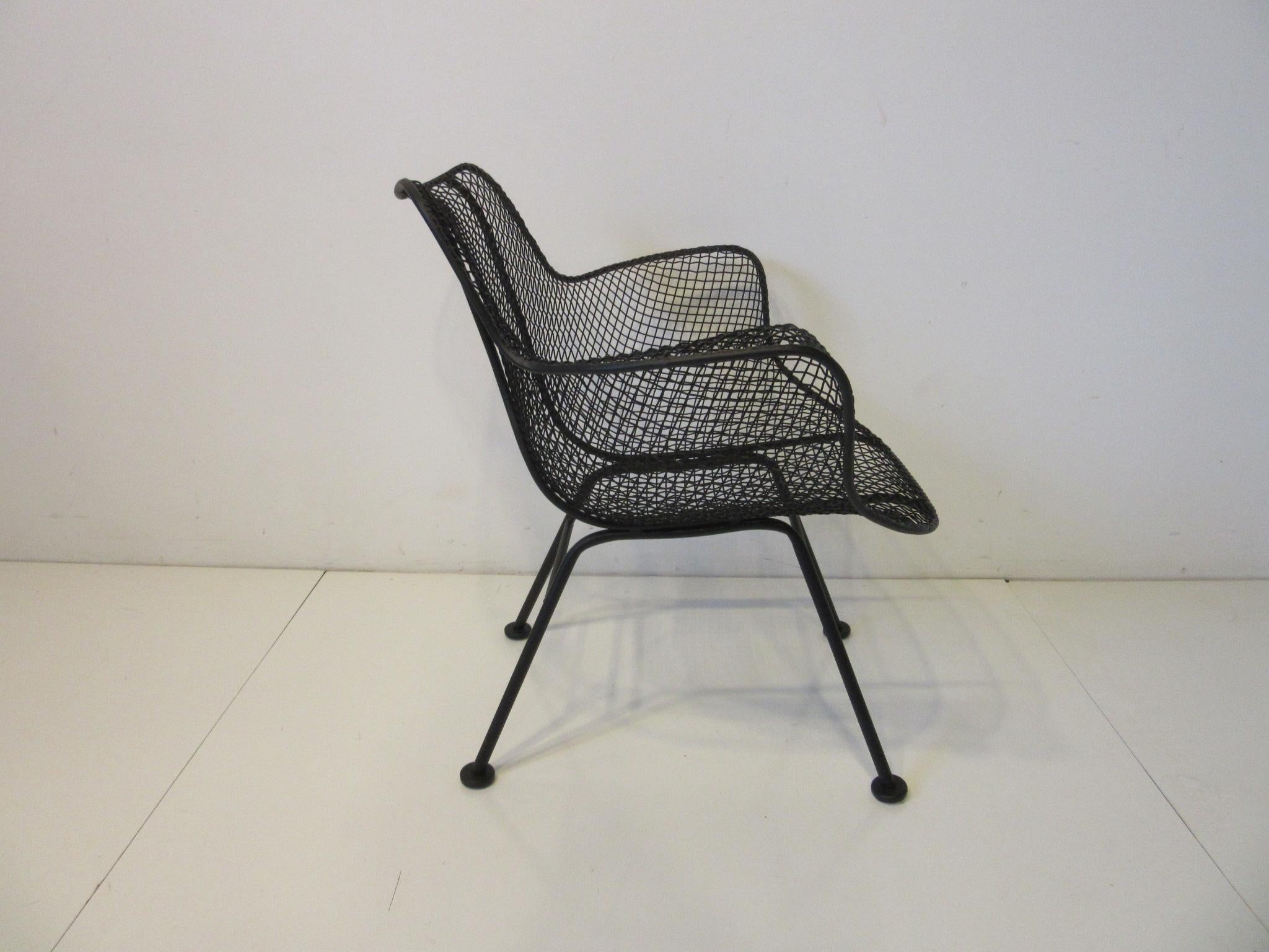 American Woodard Sculptura Metal Mesh Lounge Arm Chairs