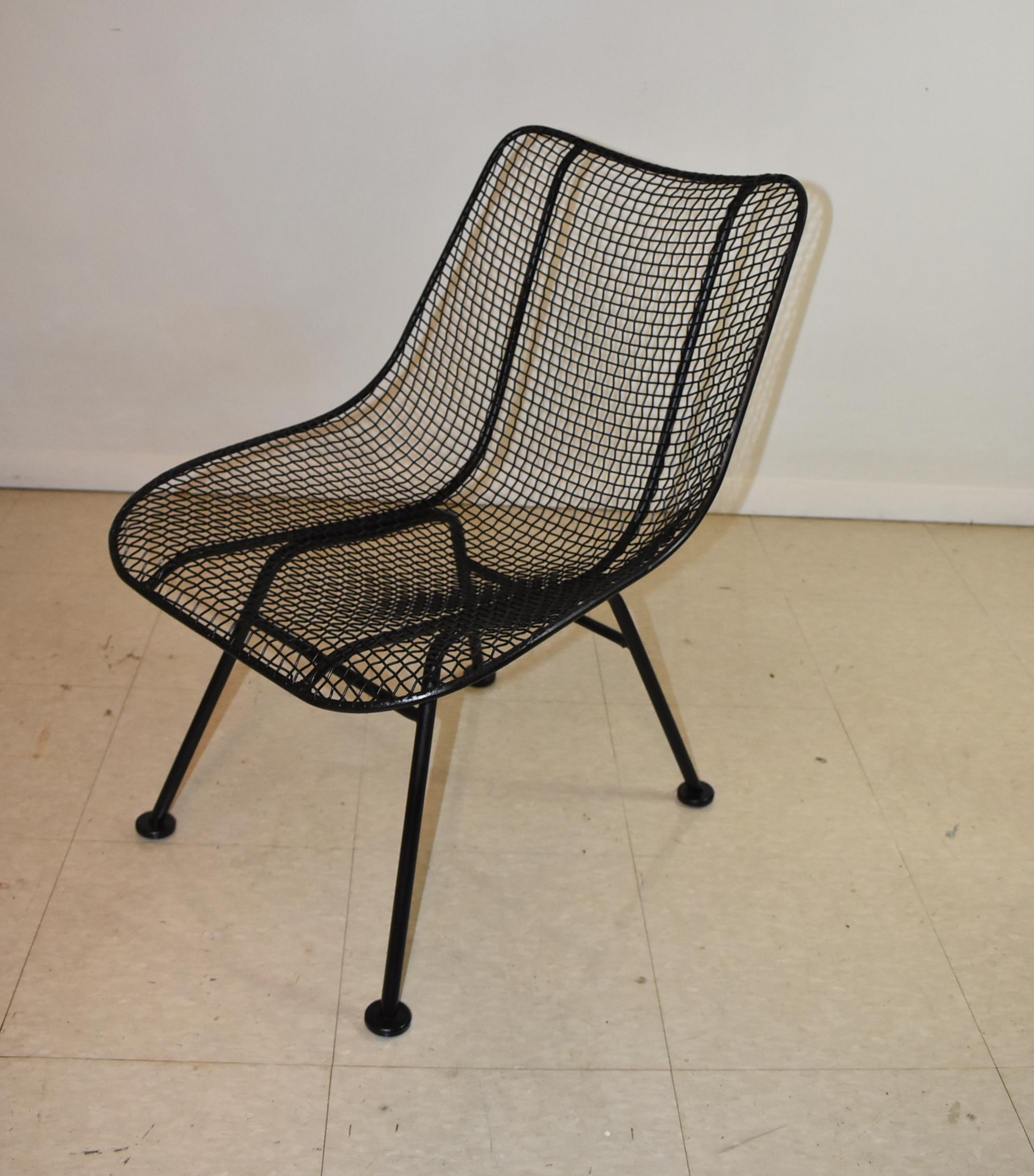 Mid-Century Modern Woodard Sculptura Patio Set with Table and Four Chairs