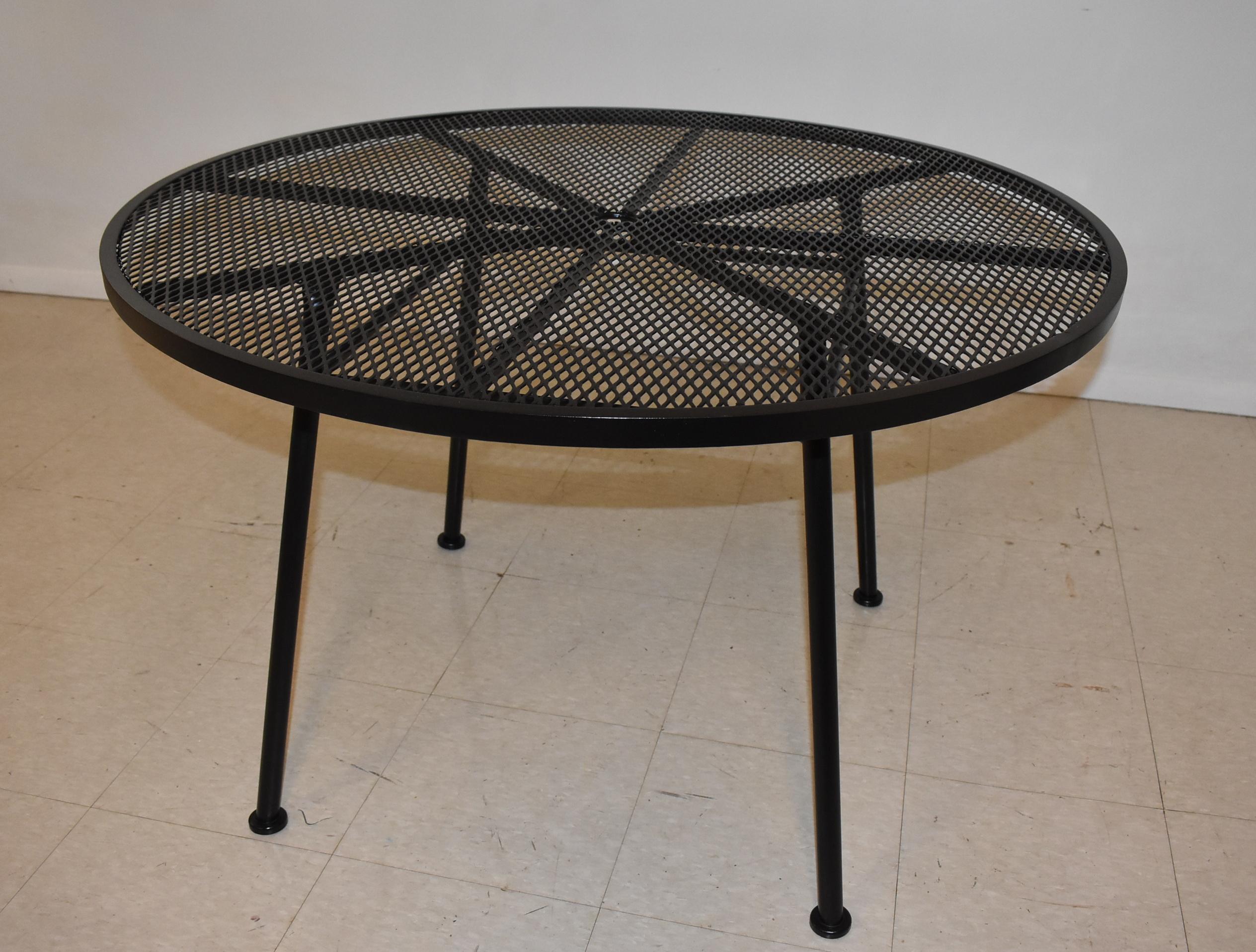 20th Century Woodard Sculptura Patio Set with Table and Four Chairs