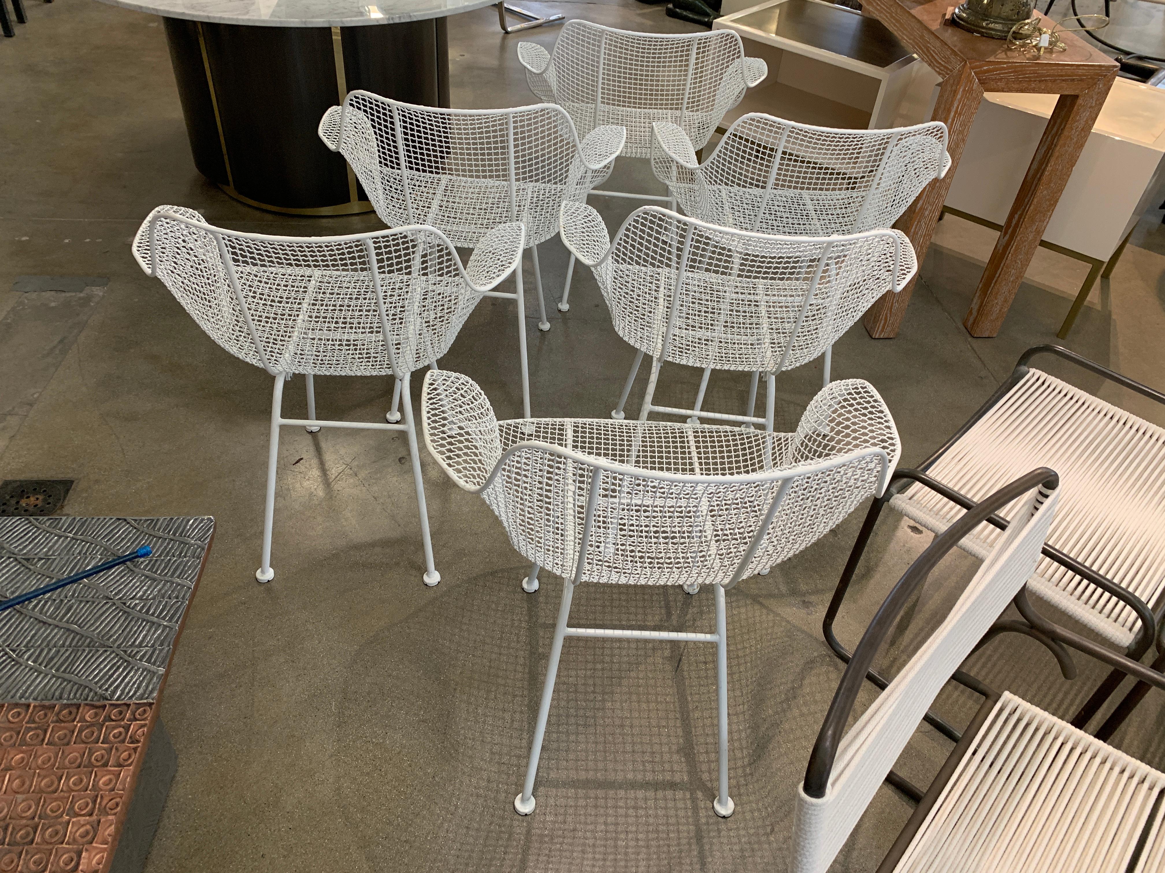 Woodard Sculptura Set of Six High Back Occasional Chairs In Good Condition In Palm Springs, CA