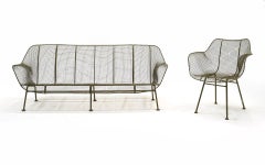 Woodard Sculptura Sofa & Chair, Professionally Restored