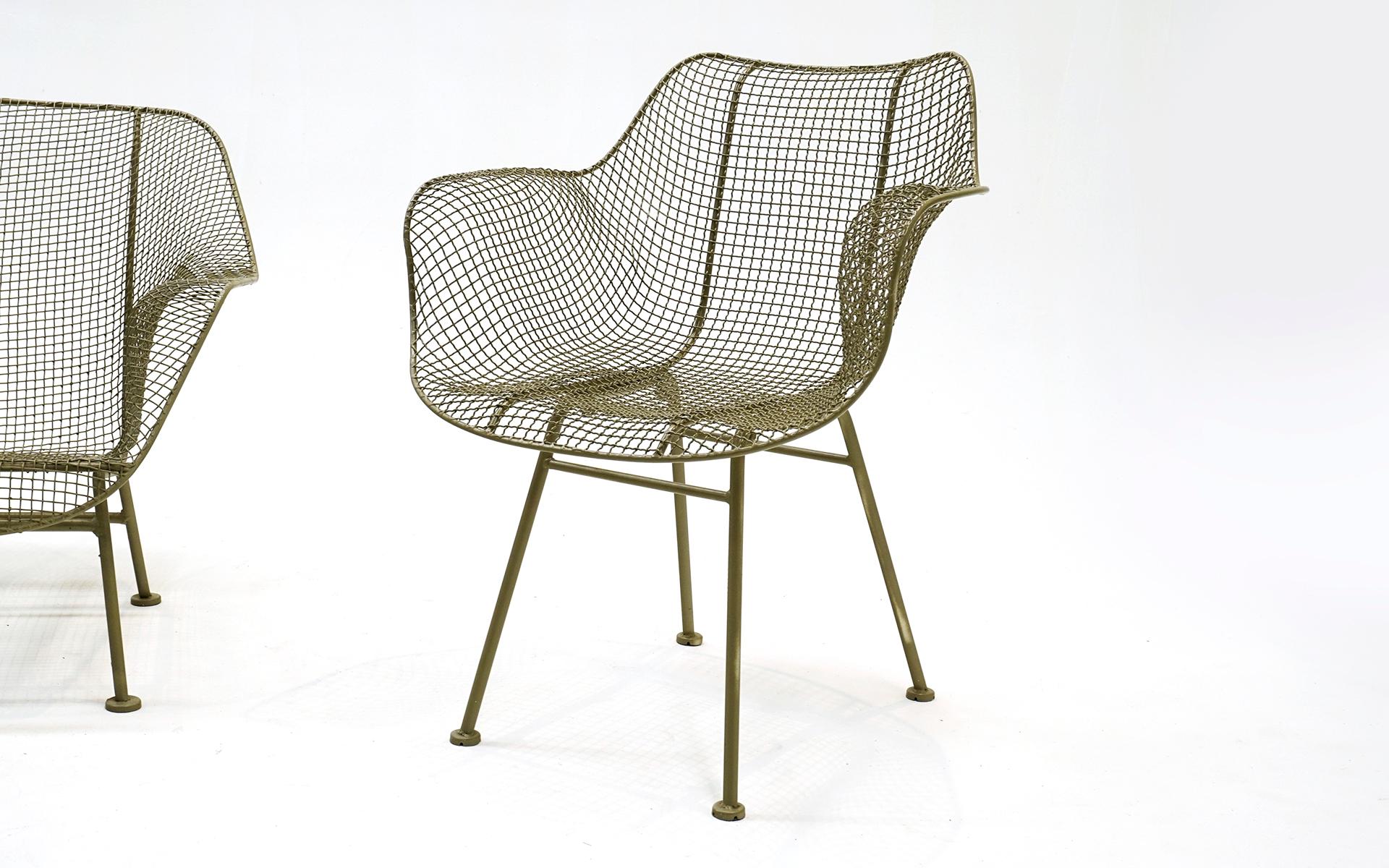 American Woodard Sculptura Sofa & Chair, Professionally Restored For Sale