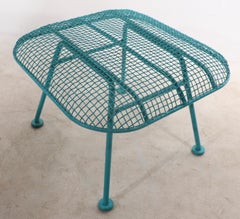 Woodard Sculptura Stool, Ottoman, Footrest in Metal Mesh and Wrought Iron