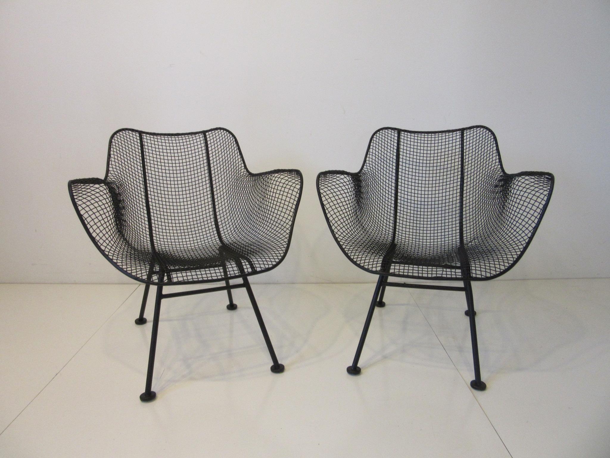 Woodard Sculptura Wire Mesh Lounge Chairs 3