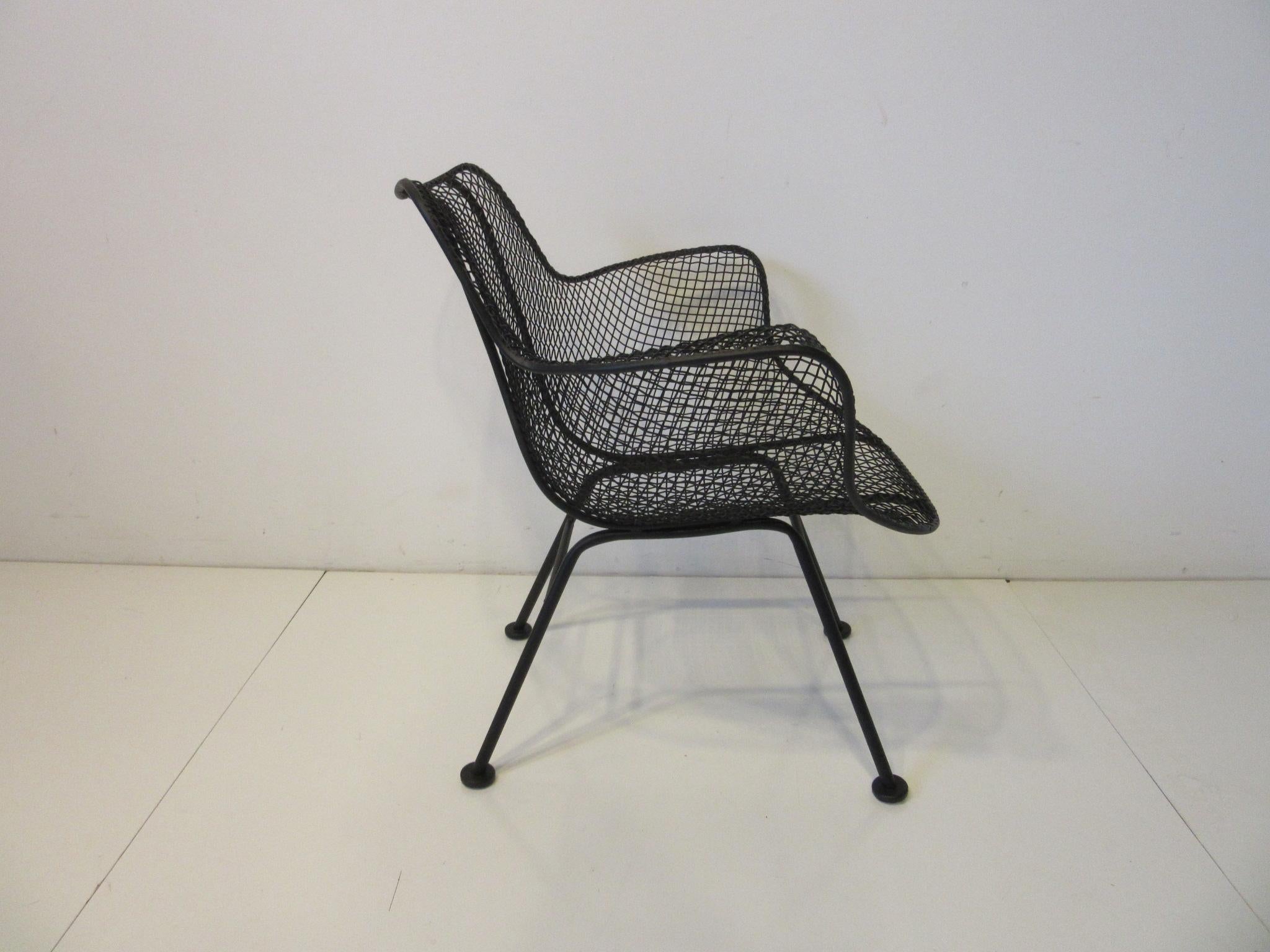 Mid-Century Modern Woodard Sculptura Wire Mesh Lounge Chairs