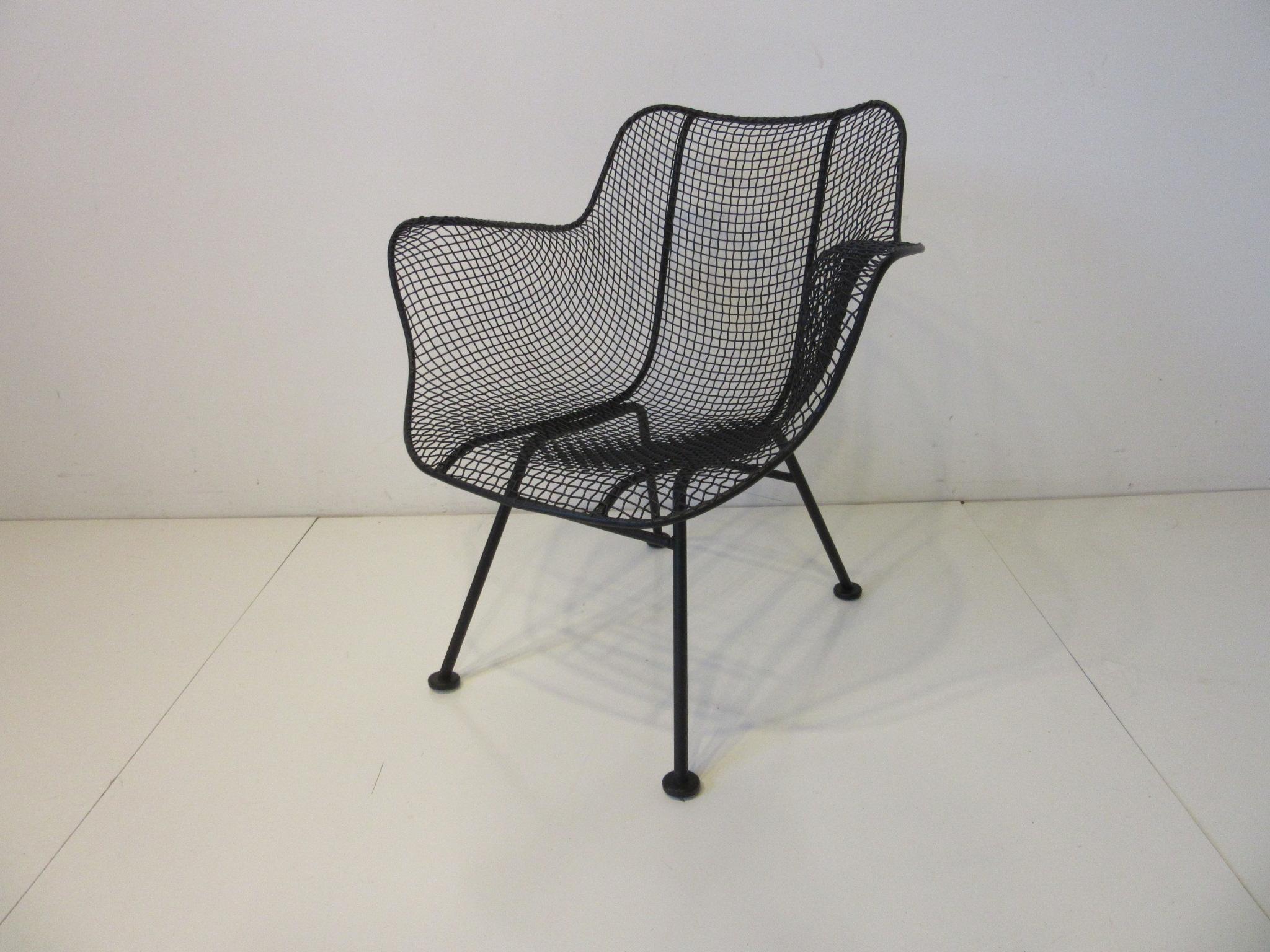 20th Century Woodard Sculptura Wire Mesh Lounge Chairs