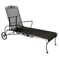 Woodard Style Outdoor Iron Chaise Lounge Chair B