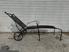 Woodard Style Wrought Iron Patio Chaise Lounge