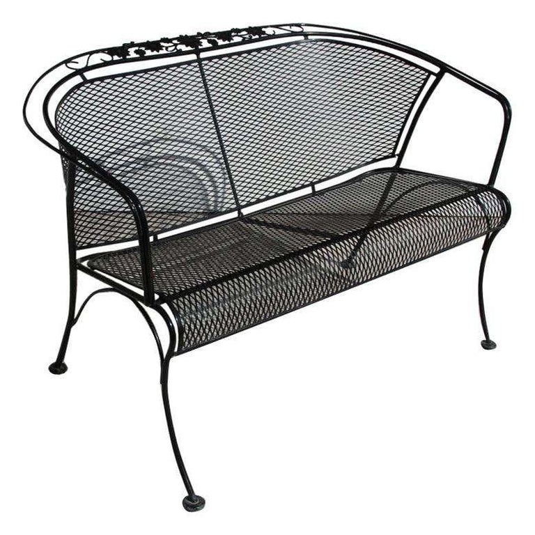 Woodard Style Wrought Iron Patio Chaise Lounge For Sale 3