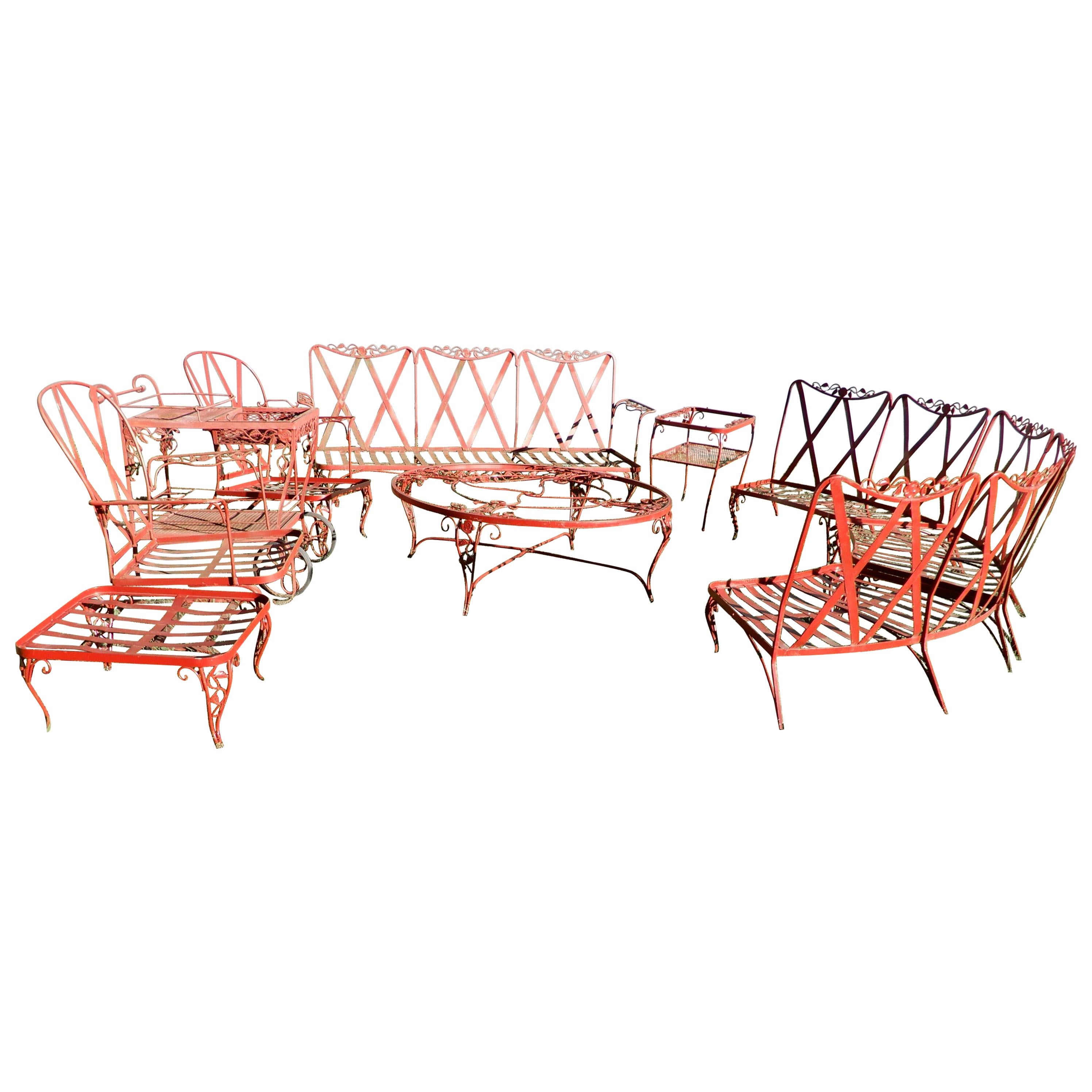 Woodard Vintage Chantilly Rose 10-Piece Patio Set