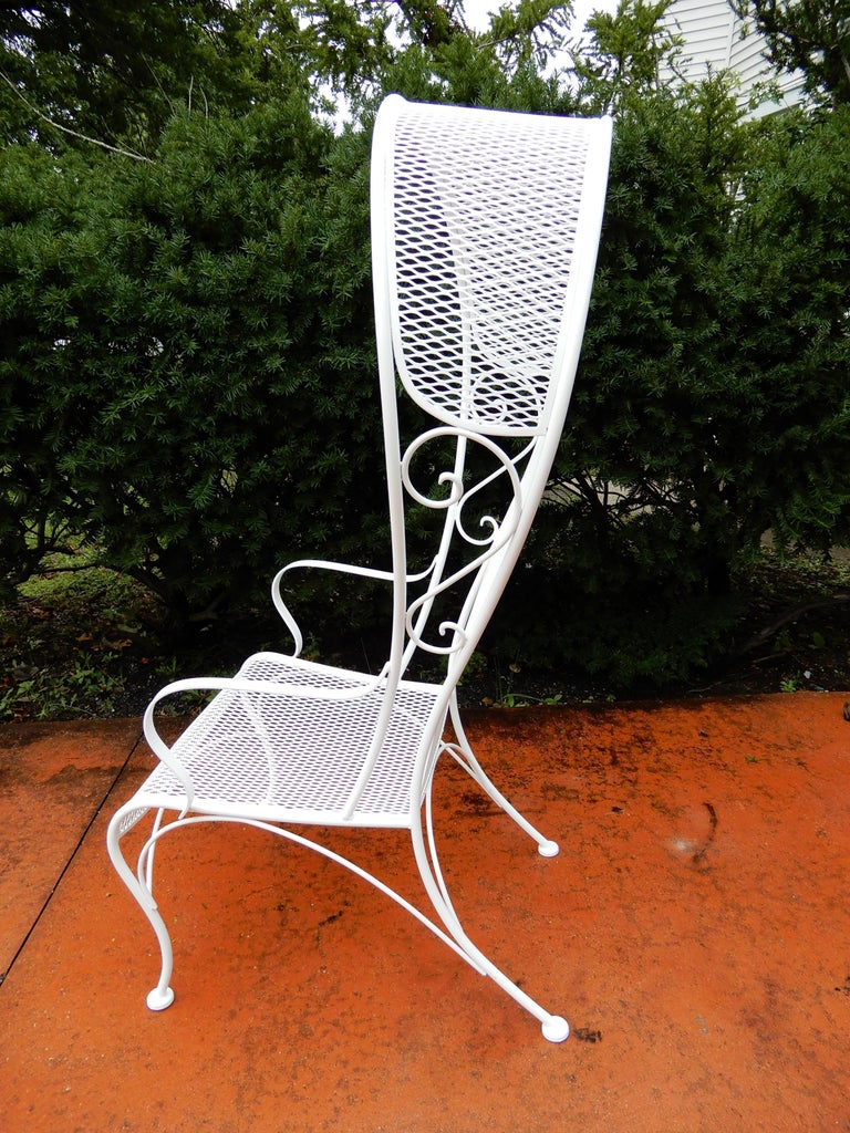 Woodard Vintage Hooded Wrought Iron Chair For Sale at 1stdibs