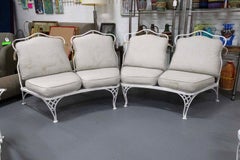Woodard White Curved Sectional 4 Piece Sofa Patio Set Mid Century Modern