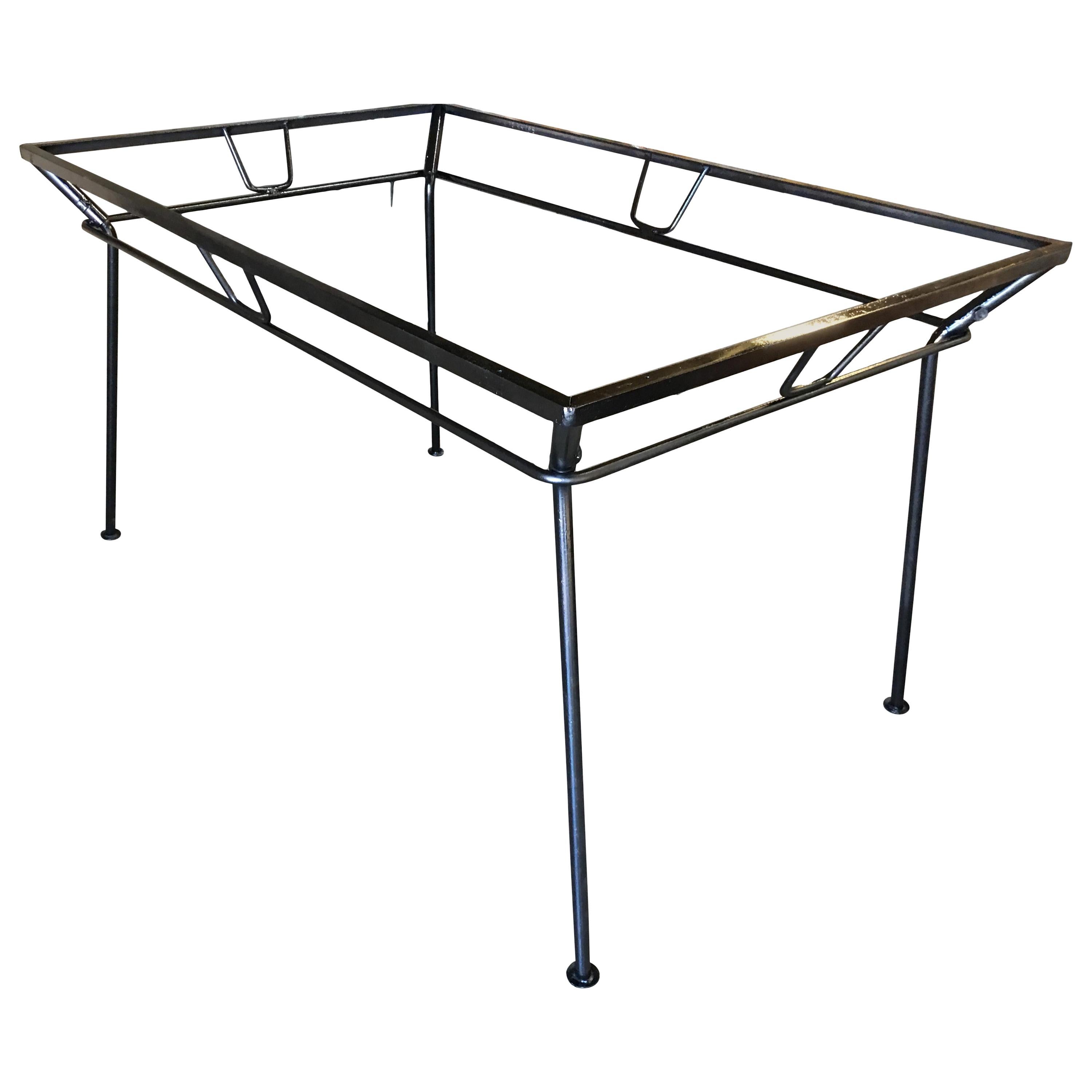 Woodard Wrought Iron and Glass Art Deco Patio / Outdoor Table For Sale