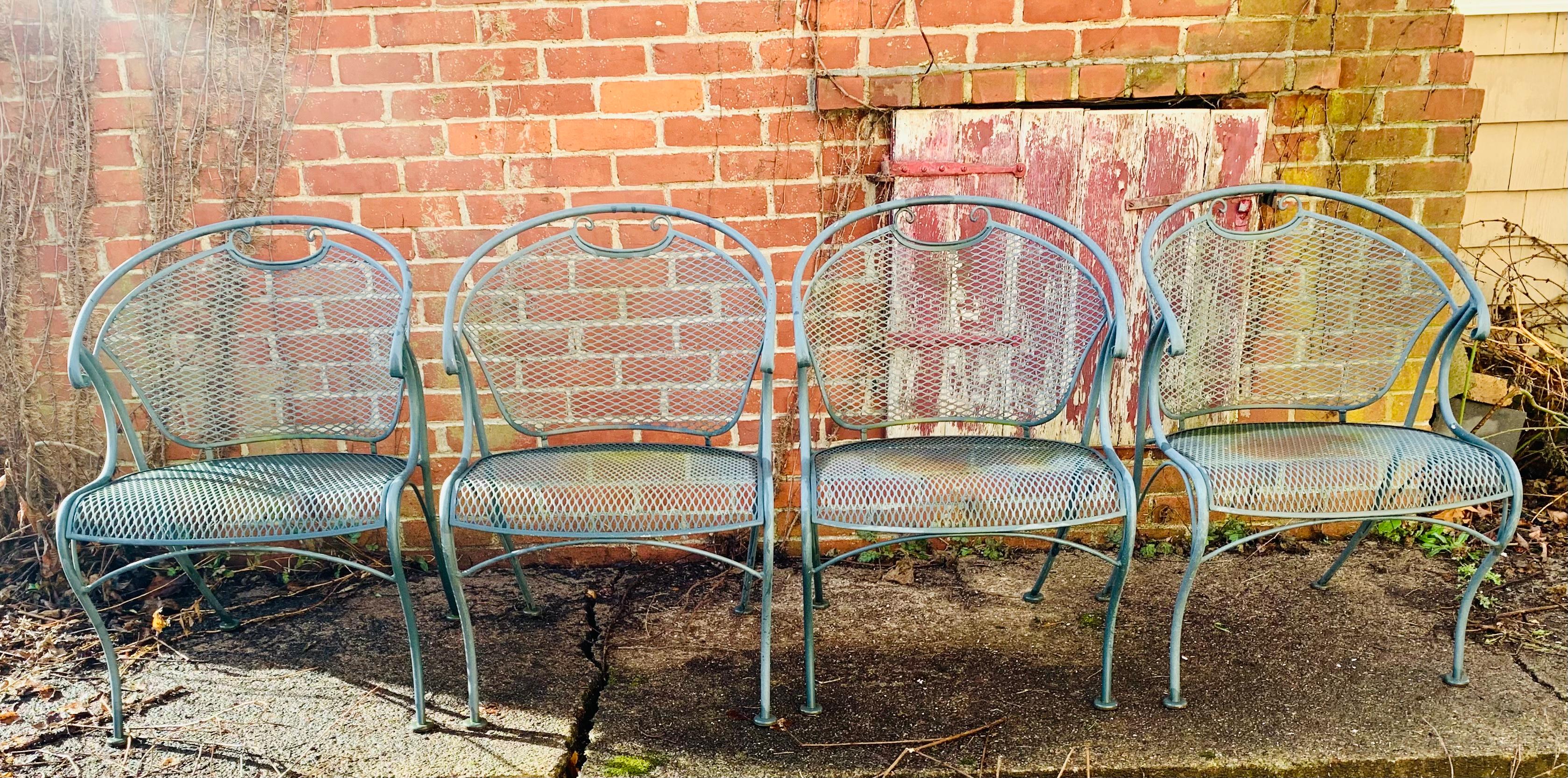 Mid-Century Modern Woodard Wrought Iron Chairs For Sale