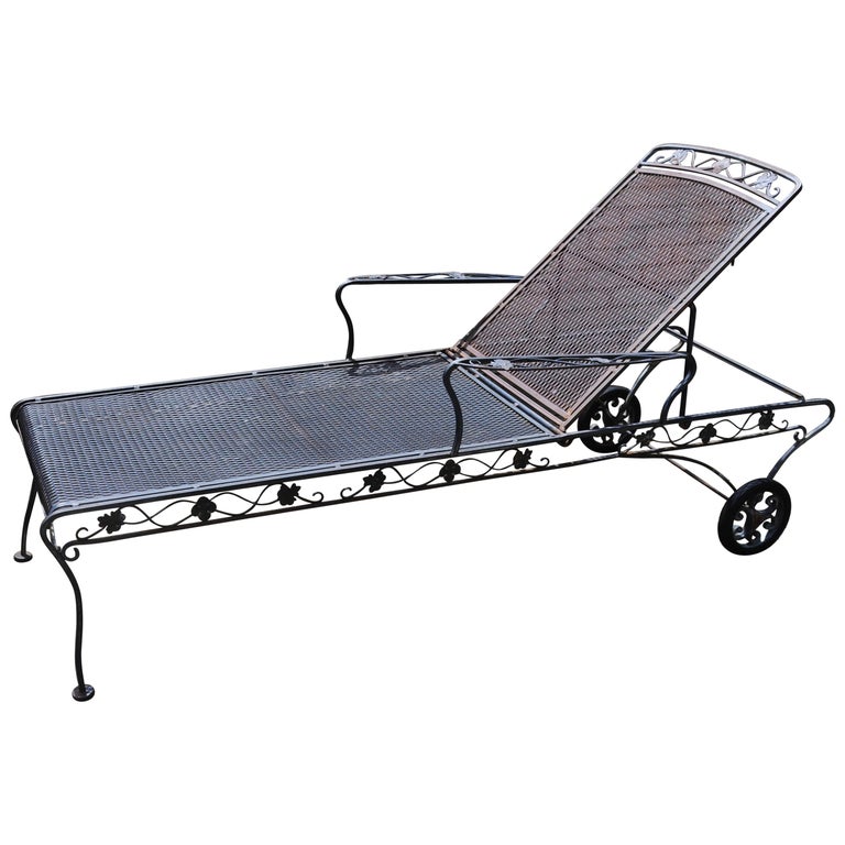 Vintage Wrought Iron Chaise Lounge Chairish atelieryuwa.ciao.jp