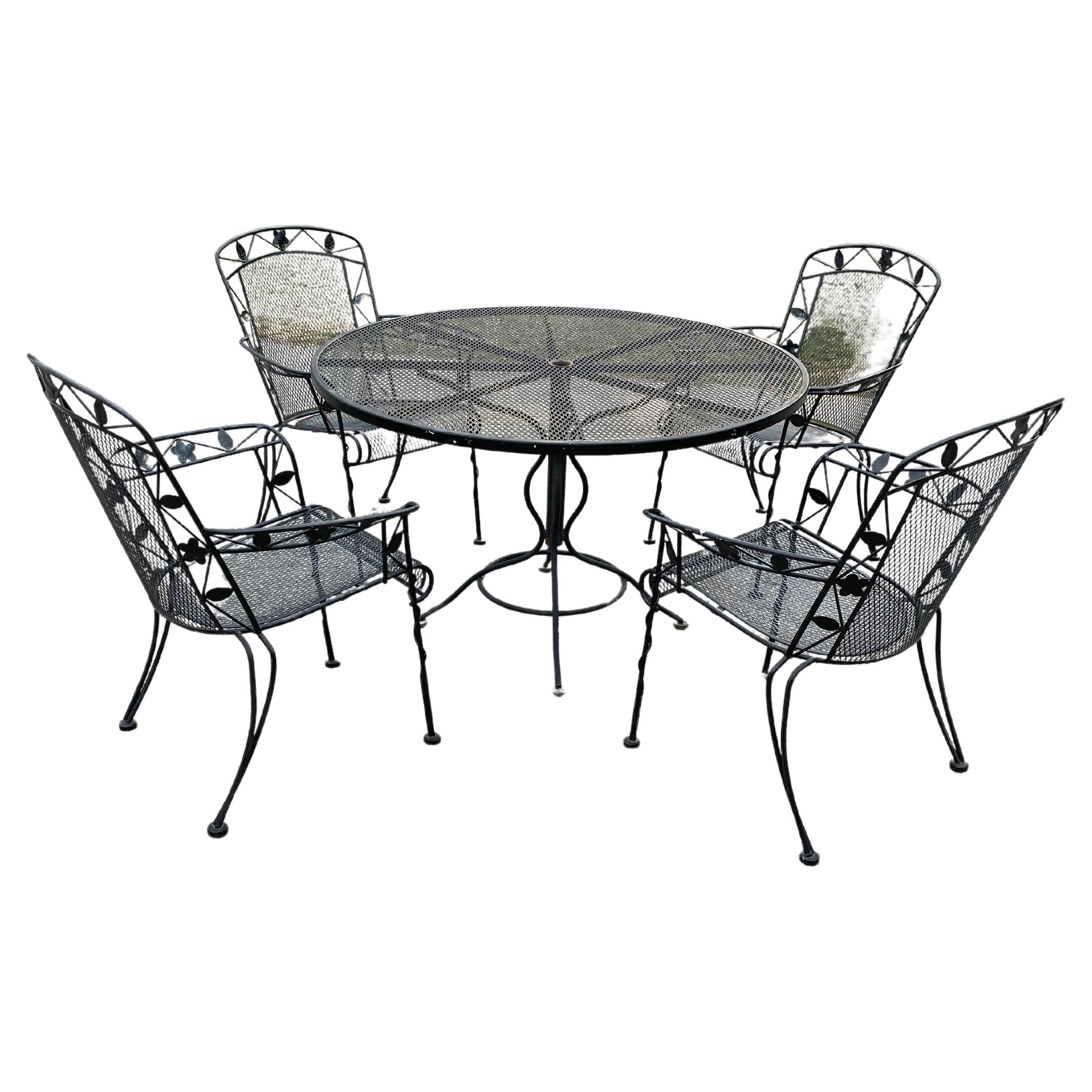 Woodard Wrought Iron Dining Set For Sale