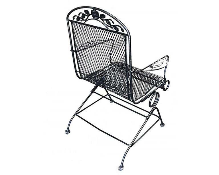 Woodard Wrought Iron High Back Gliding Lounge Chair, Set of Four at 1stDibs