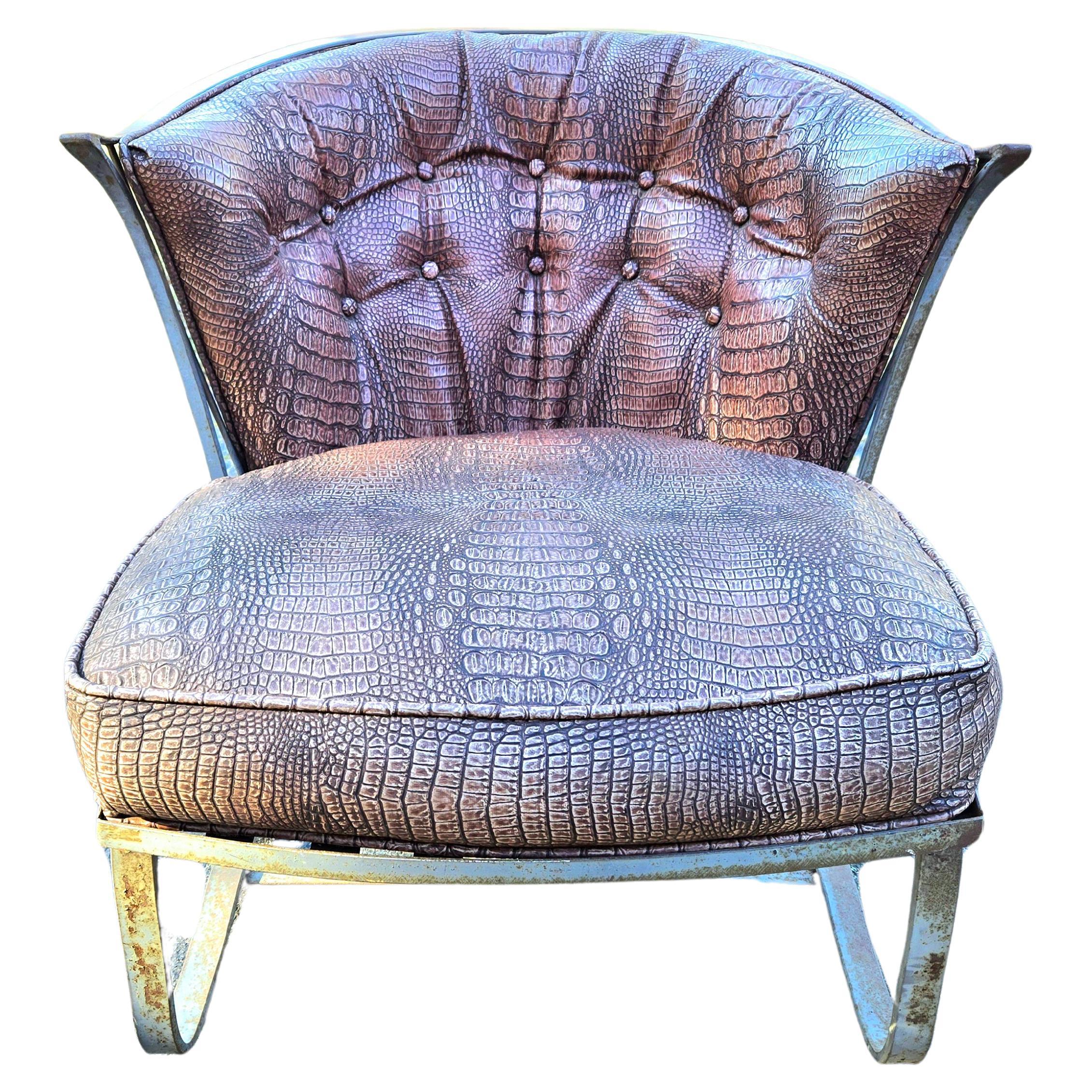 Chaise gonflable d'extérieur en fer forgé Woodard Pinecrest Pattern